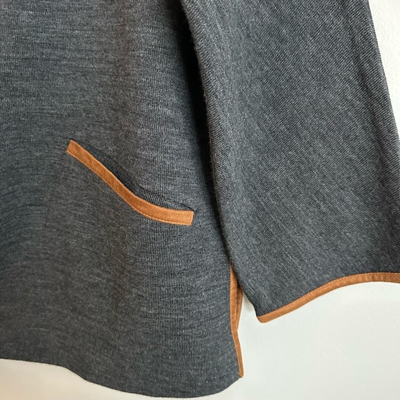 Soft Surroundings Tunic Sweater Hanna Wool Blend Charcoal Size Large P - Picture 6 of 9